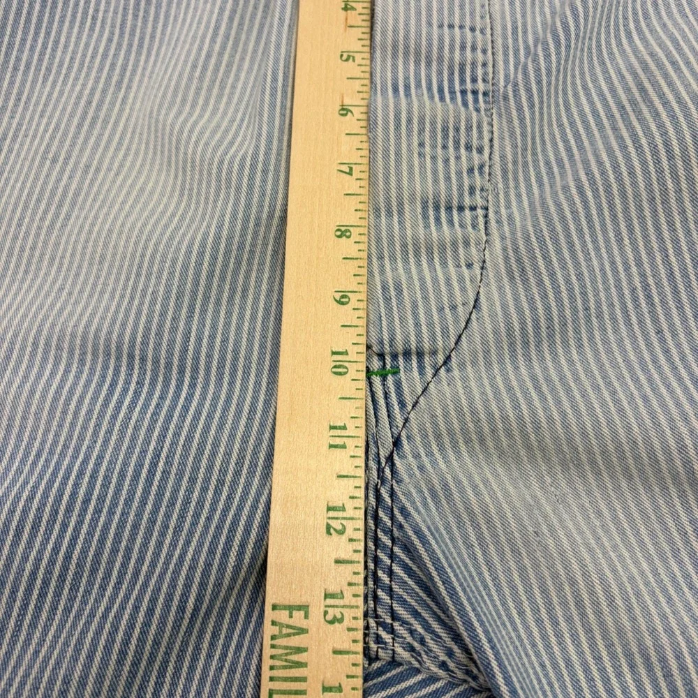 Vintage Big Smith Overalls Mens 38x27 Hickory Stripe Denim Blue White Workwear
